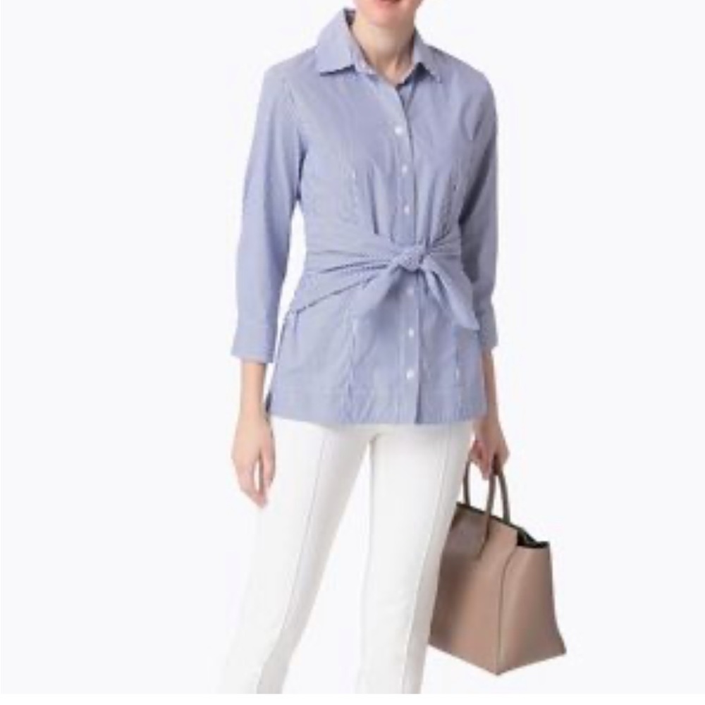 Rag & bone blue stripe button down blouse sz large